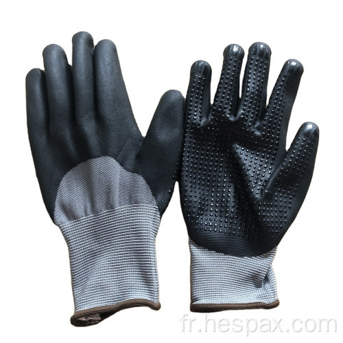 HESPAX Microfoam en gros 3/4 Gants de travail en pointillés nitrile